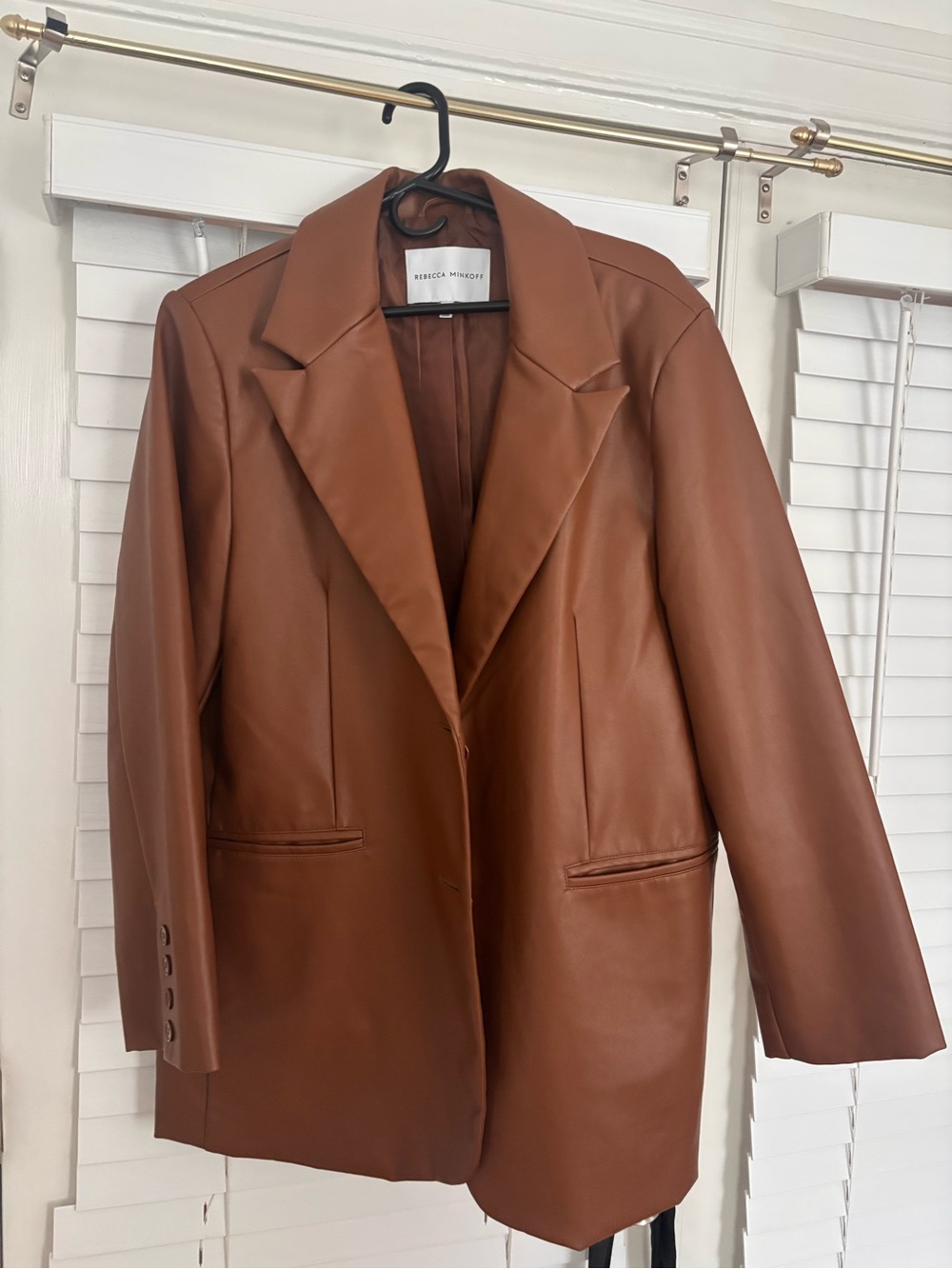 Rebecca minkoff brown leather blazer